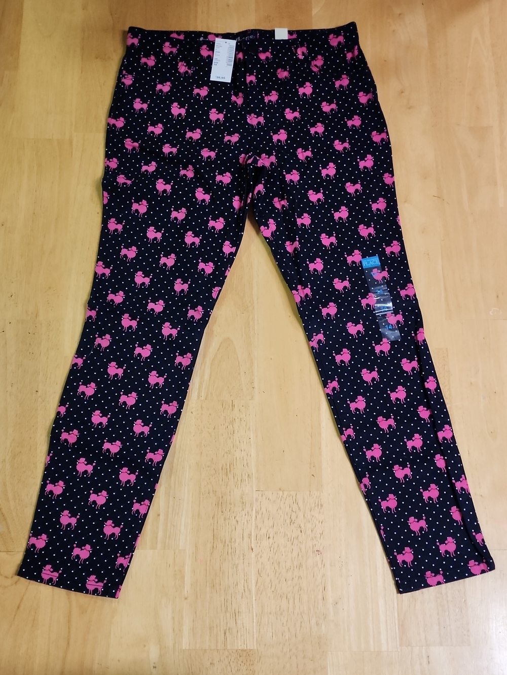 NWT The Children's Place Girls Pink Poodle Polka Dot Pants Size 14